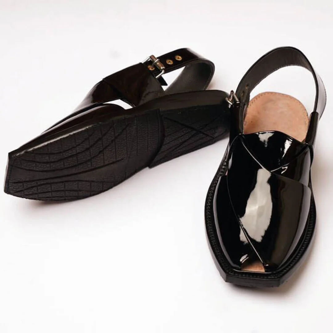 Patent Leather Chappal Single Sole